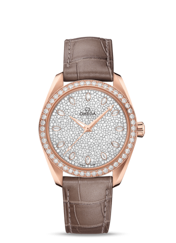 Omega Seamaster Aqua Terra 150M Master Chronometer 38 Sedna Gold / Diamond / Snow Diamond / Alligator